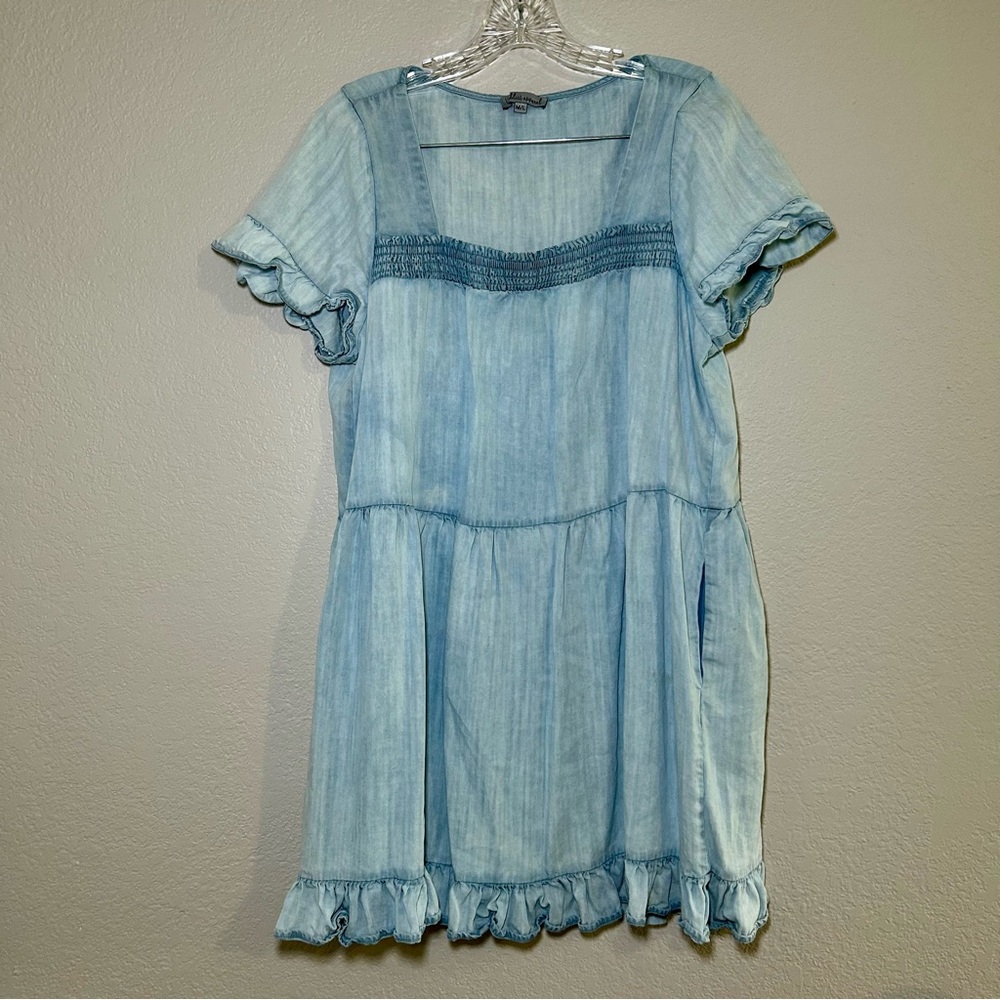 Wishlist Apparel Light Blue Mini Dress women’s medium large country casual comfy